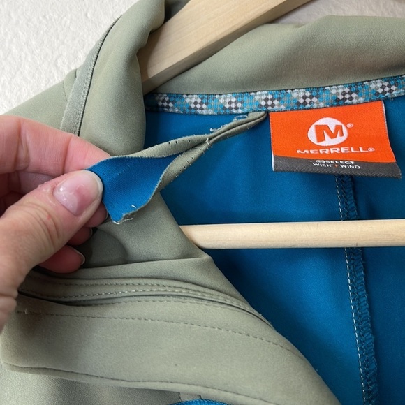 Merrell Mens Soft Shell Windbreaker Jacket Lightweight Zip Up Green Medium - Picture 5 of 14